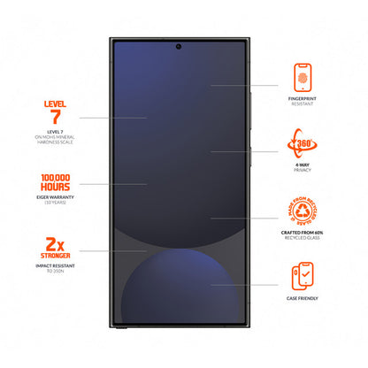 Eiger Mountain Black Privacy EDGE 360 Displayschutzfolie für Samsung S25 Ultra