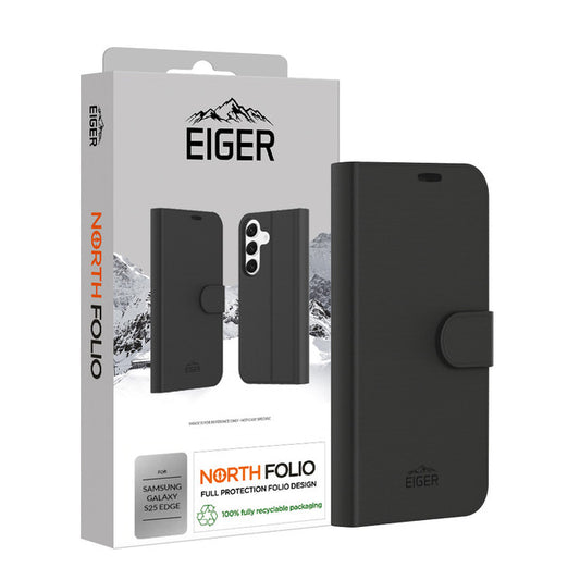 Eiger North Folio Case für Samsung Galaxy S25 Edge in Schwarz