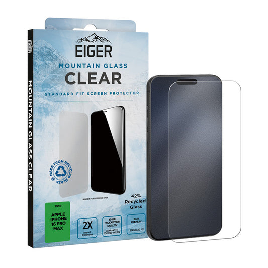Eiger Mountain Glass CLEAR Displayschutz für iPhone 16 Pro Max