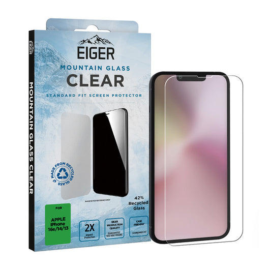 Eiger Mountain Glass CLEAR Screen Protector for iPhone 16e/ 14/ 13