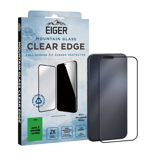 Eiger Mountain Glass CLEAR EDGE Displayschutzfolie für iPhone 16 Pro