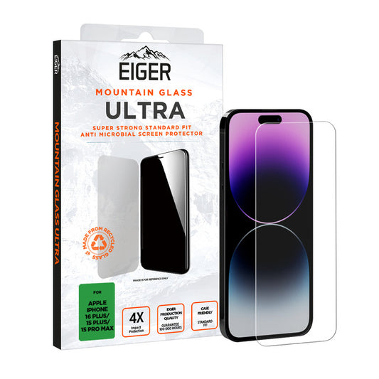 Eiger Mountain Glass Ultra Displayschutz für iPhone 16 Plus/ 15 Plus/15 Pro Max