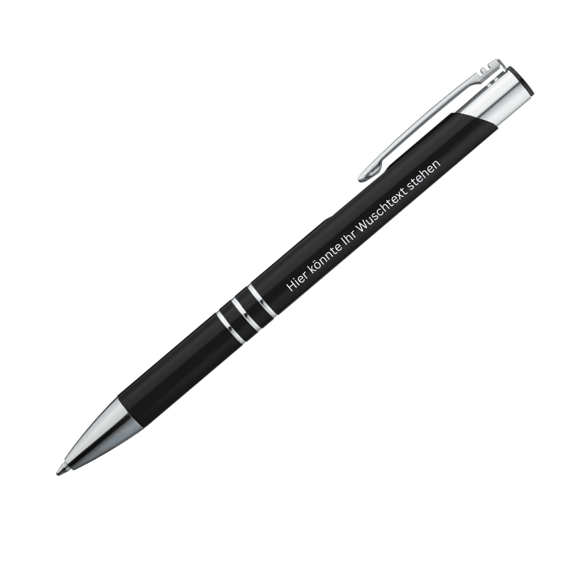 Metall Kugelschreiber inkl. Wunschgravur - Schwarz - trend - shop.deals