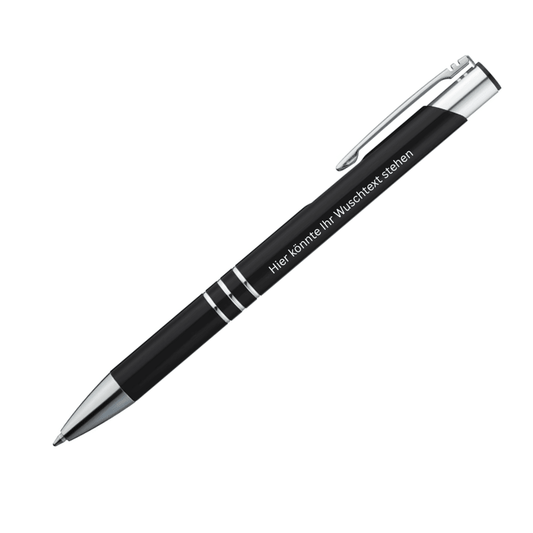 Metall Kugelschreiber inkl. Wunschgravur - Schwarz - trend - shop.deals