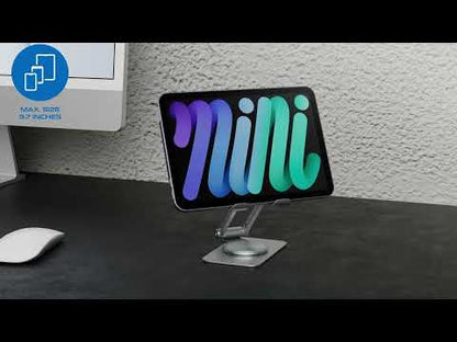 prio Drehbarer Metall-Telefonständer / Handy Halterung 360 - Silber