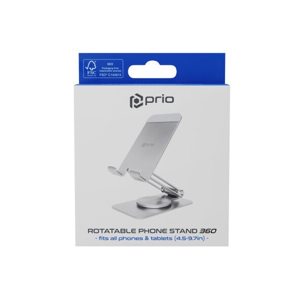 prio Drehbarer Metall - Telefonständer / Handy Halterung 360 - Silber - trend - shop.deals