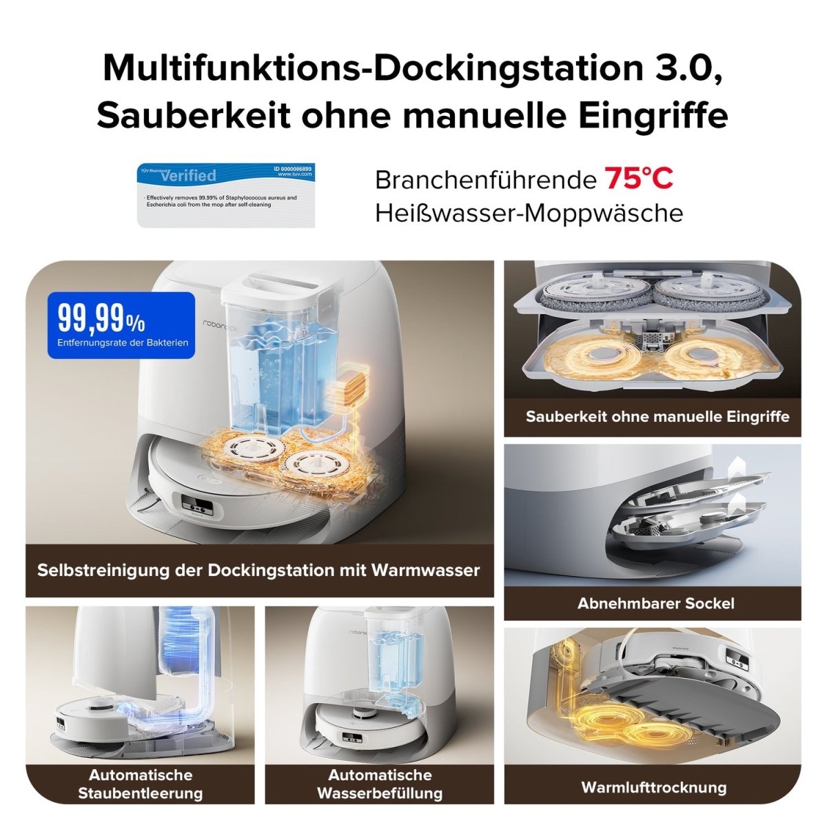Roborock Saug - und Wischroboter Qrevo Curv 5A1 0,325l weiss - trend - shop.deals