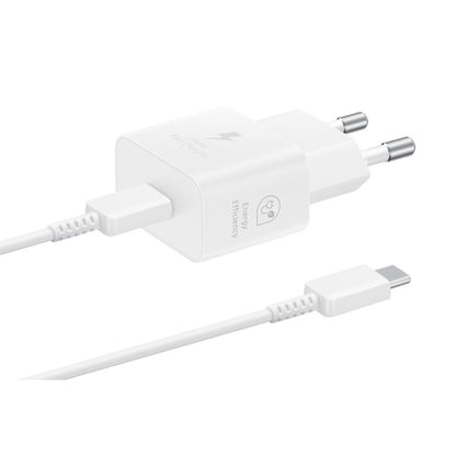 Samsung Schnellladegerät USB - C 25W+USB - C - Kabel 1m weiß - trend - shop.deals