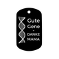 Schlüsselanhänger - Aluminium - schwarz - 50 x 30 mm - "Gute Gene, danke Mama" - trend - shop.deals