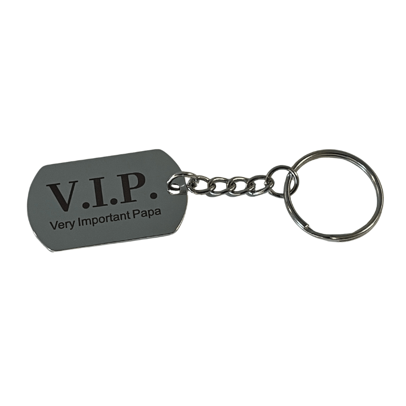Schlüsselanhänger - VIP - Very Important Papa - lang - 40 x 24 mm - Edelstahl - trend - shop.deals