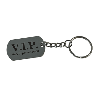 Schlüsselanhänger - VIP - Very Important Papa - lang - 40 x 24 mm - Edelstahl - trend - shop.deals