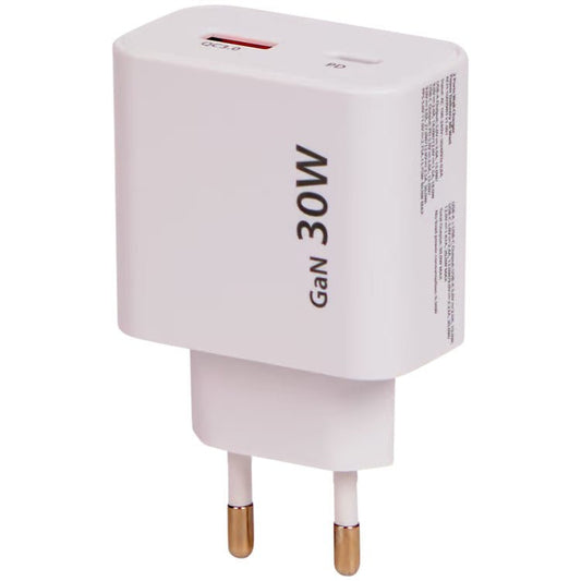 Schnelladegerät mit 2 Anschlüssen, 1 x USB - C, 1 x USB - A, 30 Watt - trend - shop.deals