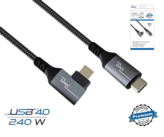 USB - C auf USB - C HQ - Kabel 0,5m, Winkelstecker - trend - shop.deals