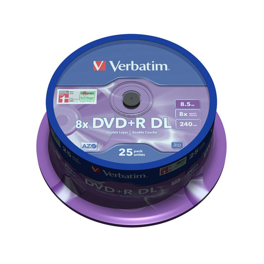 Verbatim 1 x 25 DVD+R - 8,5GB - 8x Speed - Double Layer - matt - silber - trend - shop.deals