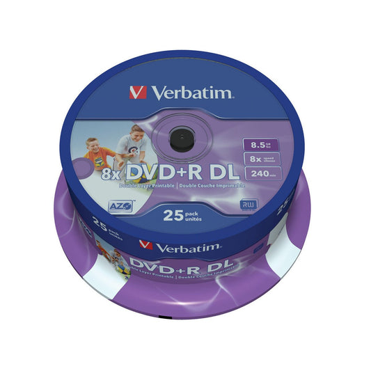 Verbatim 1 x 25 DVD+R - 8,5GB - 8x Speed - Double Layer - printable - trend - shop.deals