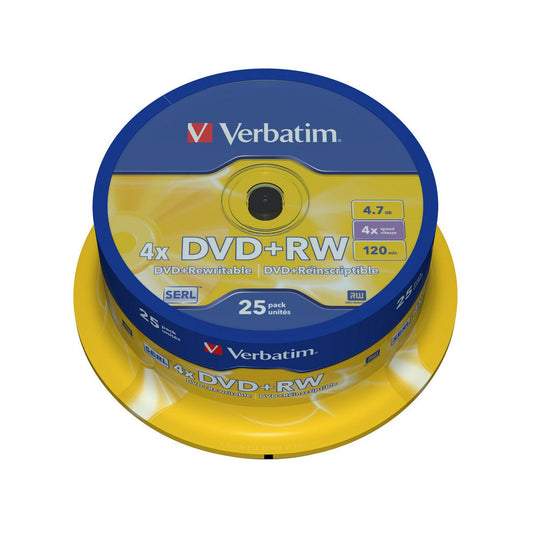 Verbatim 1 x 25 DVD+RW - 4,7GB - 4x Speed - matt - silber - trend - shop.deals