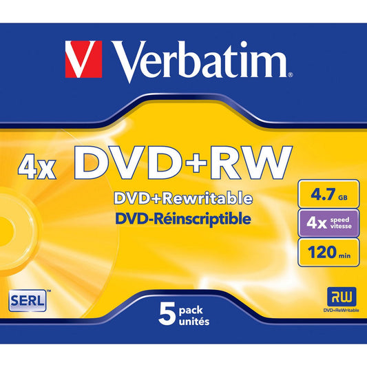 Verbatim 1 x 5 DVD+RW - 4,7GB - 4x Speed - matt - silber - Jewel Case - trend - shop.deals