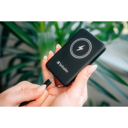 Verbatim Charge 'n' Go Power Bank - 5.000 mAh - magnetisch - wireless - schwarz - trend - shop.deals