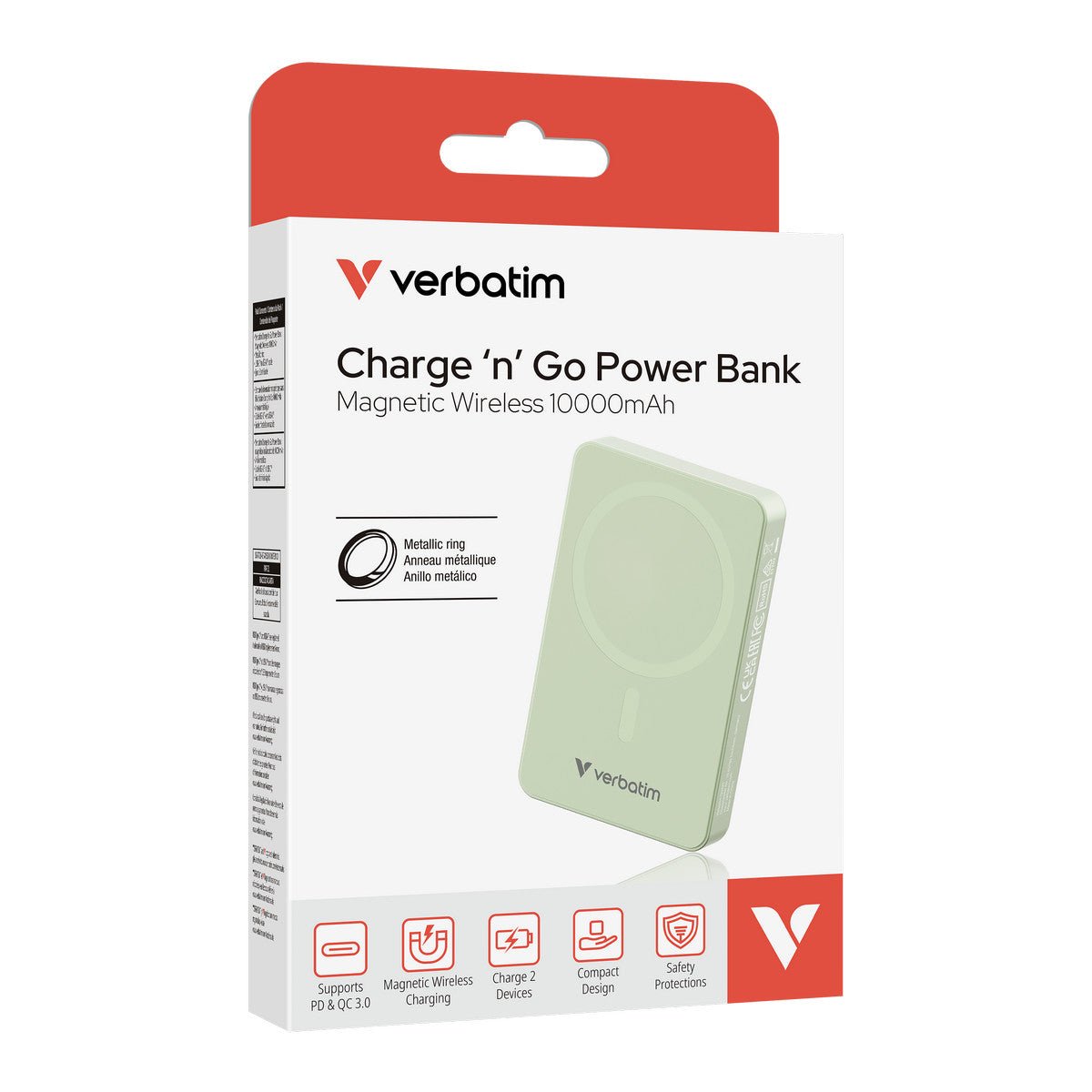 Verbatim Essential Power Bank - 10.000 mAh - magnetisch - wireless - grün - trend - shop.deals