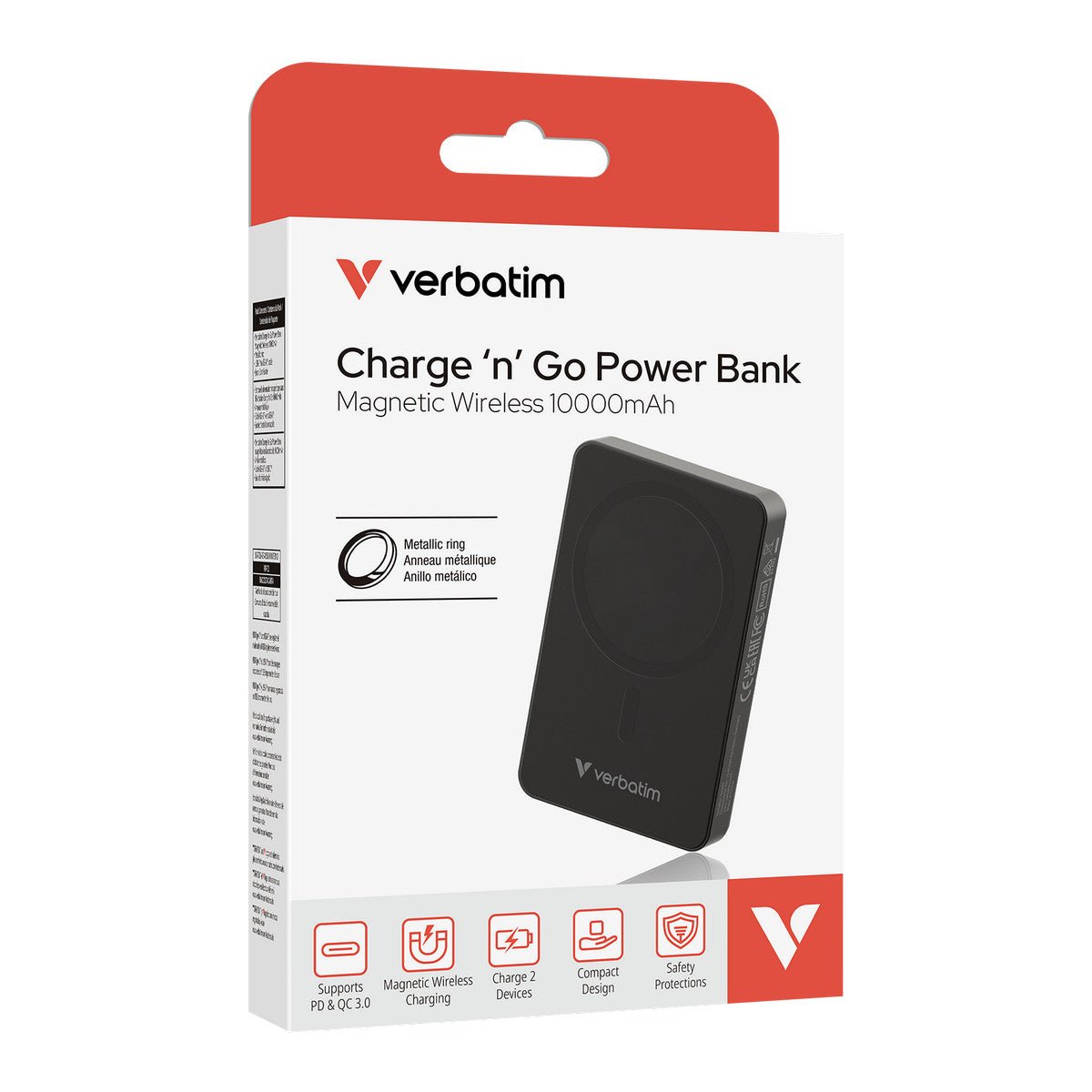 Verbatim Essential Power Bank - 10.000 mAh - magnetisch - wireless - schwarz - trend - shop.deals