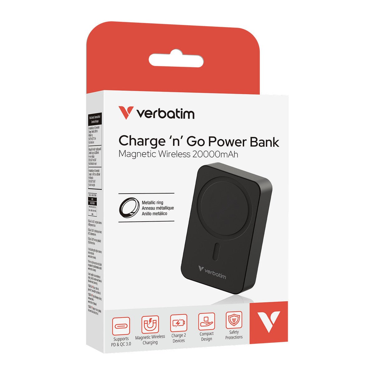 Verbatim Essential Power Bank - 20.000 mAh - magnetisch - wireless - schwarz - trend - shop.deals