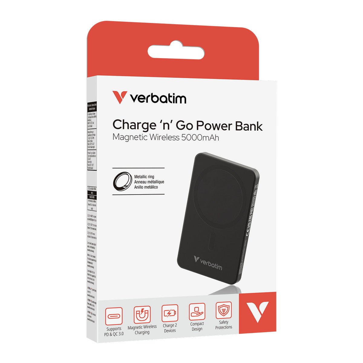Verbatim Essential Power Bank - 5.000 mAh - magnetisch - wireless - schwarz - trend - shop.deals