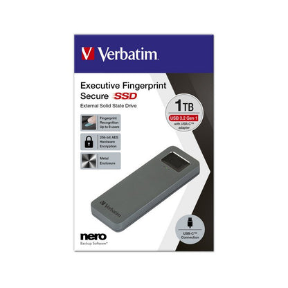 Verbatim - Fingerprint Secure SSD - USB 3.2 Gen. 1 - USB - C - 2,5" - 1TB - trend - shop.deals