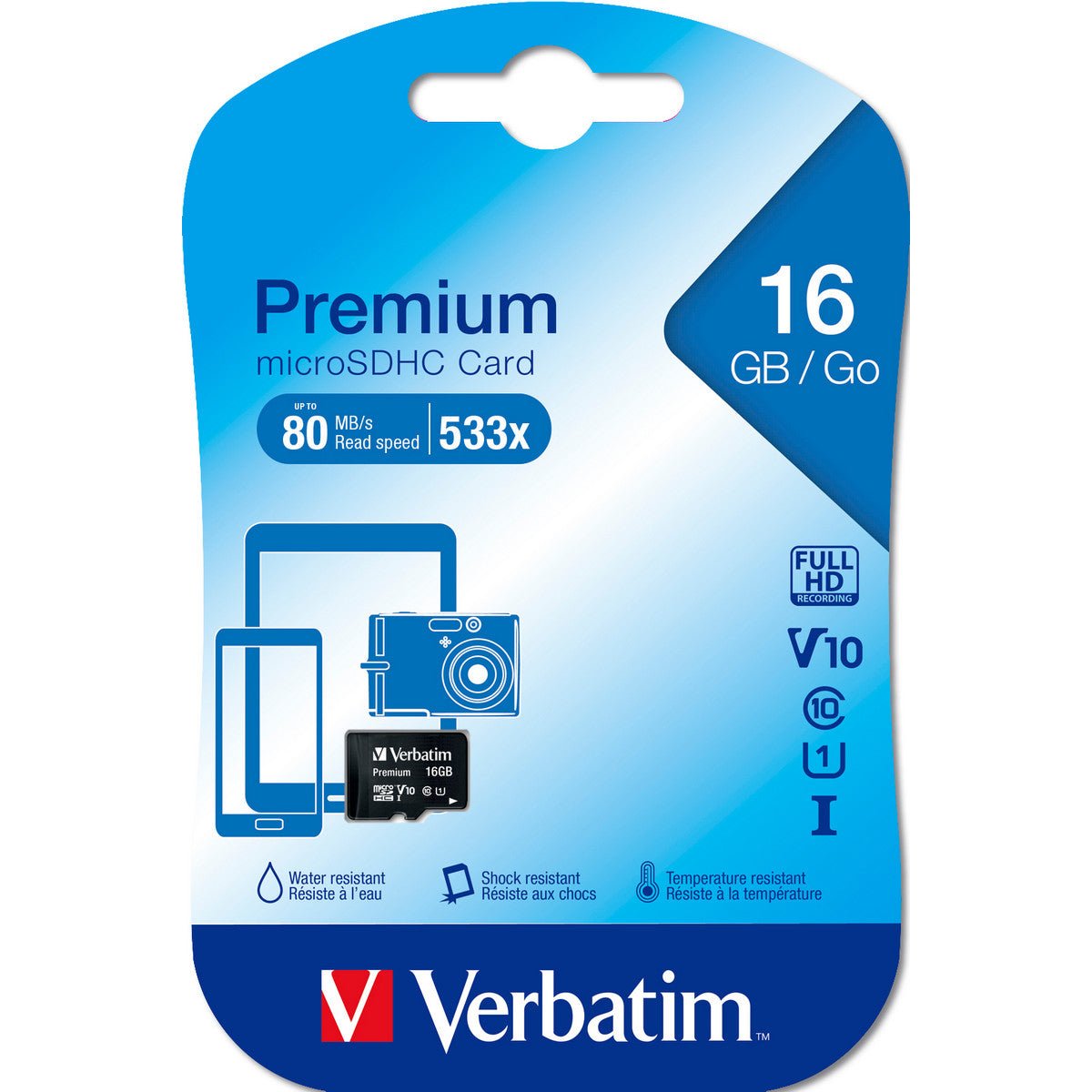 Verbatim micro SDHC Karte - 16GB - Class 10 - UHS - I - trend - shop.deals