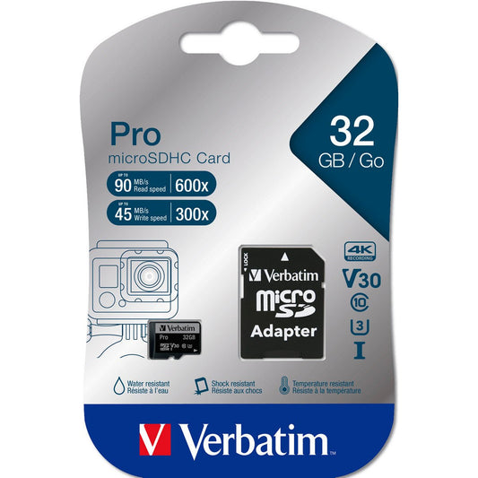 Verbatim micro SDHC Karte Pro - 32GB - Class 10 - UHS - I incl. Adapter - trend - shop.deals