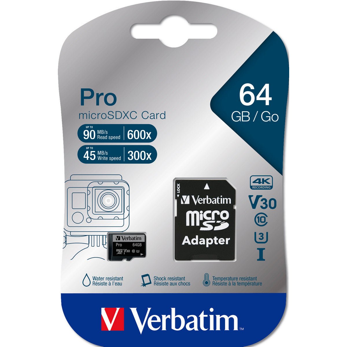 Verbatim micro SDXC Karte Pro - 64GB - Class 10 - UHS - I incl. Adapter - trend - shop.deals