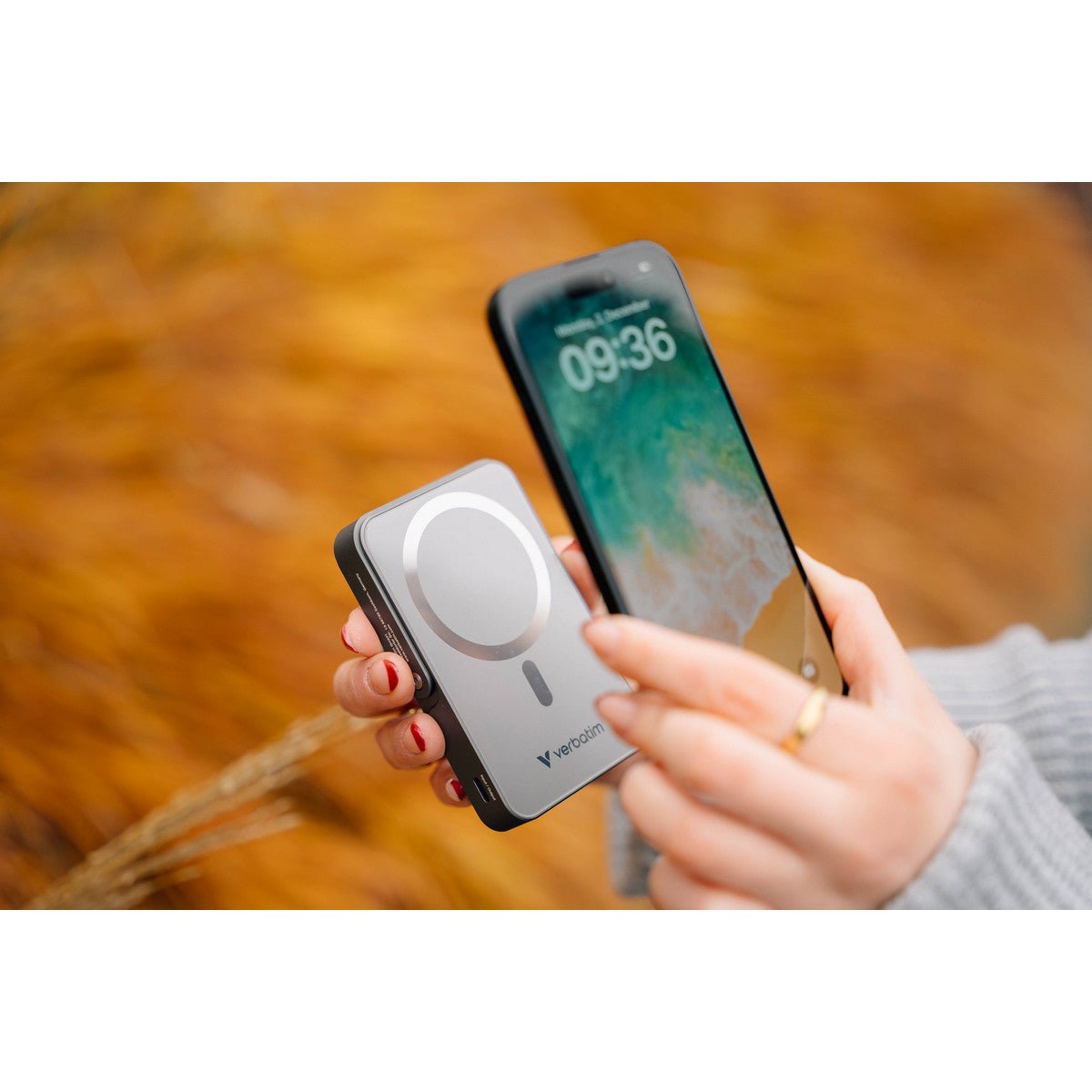 Verbatim Power Bank - 10.000 mAh - magnetisch - wireless - grau - trend - shop.deals