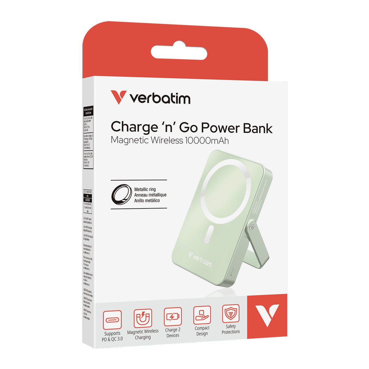 Verbatim Power Bank - 10.000 mAh - magnetisch - wireless - grün - trend - shop.deals