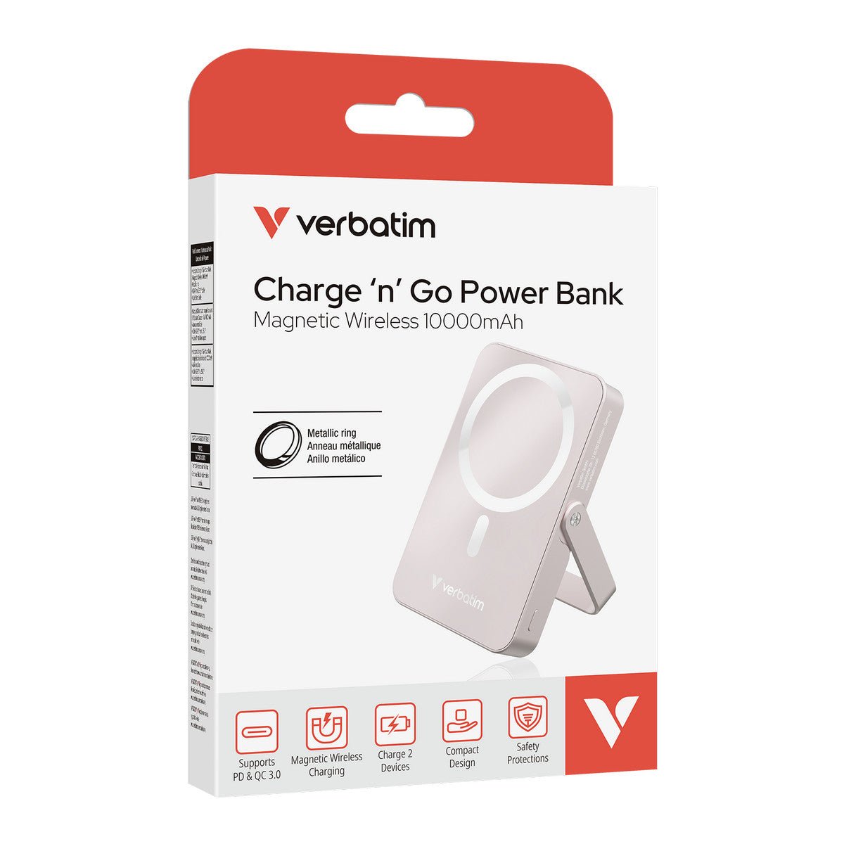 Verbatim Power Bank - 10.000 mAh - magnetisch - wireless - pink - trend - shop.deals