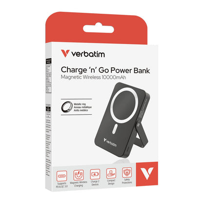Verbatim Power Bank - 10.000 mAh - magnetisch - wireless - schwarz - trend - shop.deals