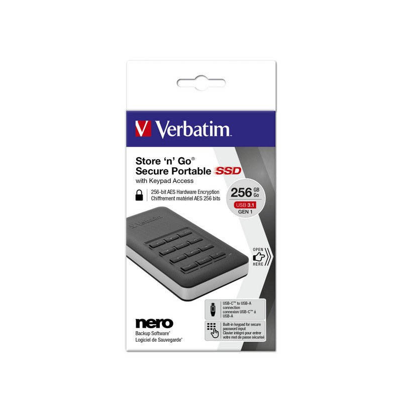 Verbatim - Store n Go SSD Secure - USB 3.1 Gen. 1 - USB - C - 256GB - trend - shop.deals