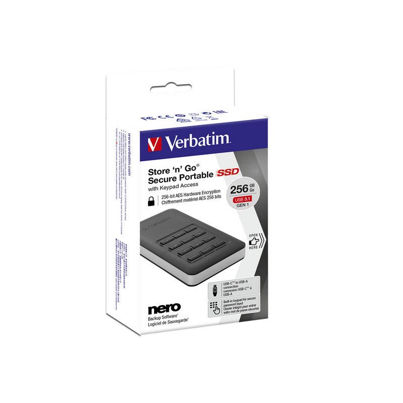 Verbatim - Store n Go SSD Secure - USB 3.1 Gen. 1 - USB - C - 256GB - trend - shop.deals