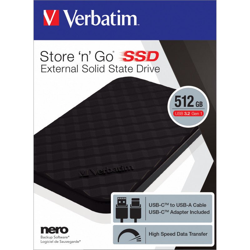 Verbatim - Store n Go SSD - USB 3.2 Gen. 1 - USB - C - 512GB - trend - shop.deals